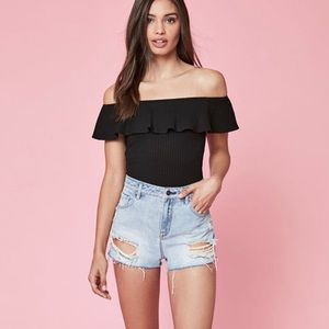 Kendall & Kylie Tops - Kendall & Kylie Ribbed Off-The-Shoulder Bodysuit Kendall & Kylie Tops - Kendall & Kylie Ribbed Off-The-Shoulder Bodysuit